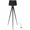 ATHM DESIGN Lampadaires Lampadaire Abat Jour Tissu Noir Et Pied Métal -Luminaires Soldes 2022 lampadaire abat jour tissu noir et pied metal