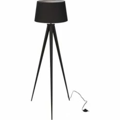 ATHM DESIGN Lampadaires Lampadaire Abat Jour Tissu Blanc Et Pied Métal -Luminaires Soldes 2022 lampadaire abat jour tissu noir et pied metal 4