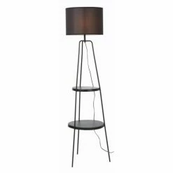 ATHM DESIGN Lampadaires Lampadaire Abat Jour Tissu Noir Et Pieds Métal Noir -Luminaires Soldes 2022 lampadaire abat jour tissu noir et pieds metal noir 4