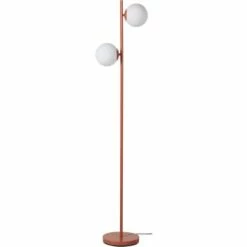 ATHM DESIGN Lampadaires Lampadaire Abat Jour Verre Pied Metal Brossé Bleu -Luminaires Soldes 2022 lampadaire abat jour verre pied metal brosse marron 4
