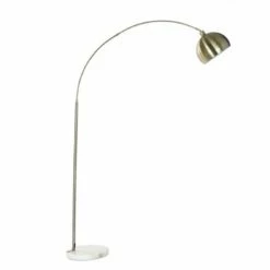 Wadiga Lampadaires Lampadaire Arc Doré Avec Base Ronde Blanche H195cm