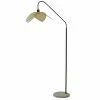 Wadiga Lampadaires Lampadaire Arc Métal Noir Et Abat-jour Rotin Synthétique 45x72x165cm