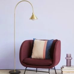 Hubsch Lampadaires Lampadaire Avec Base En Marbre En Noir Et Laiton -Luminaires Soldes 2022 lampadaire avec base en marbre en noir et laiton 3