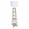 Corep Lampadaires Lampadaire Avec étagères Bois & Coton Blanc H162cm -Luminaires Soldes 2022 lampadaire avec etageres bois coton blanc h162cm