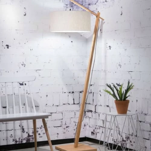 Good & Mojo Lampadaires Lampadaire Bambou Et Lin Naturel Beige H176cm 4 Good & Mojo Lampadaires Lampadaire Bambou Et Lin Naturel Beige H176cm – Image 2