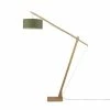 Good & Mojo Lampadaires Lampadaire Bambou/lin Vert H207cm -Luminaires Soldes 2022 lampadaire bambou lin vert h207cm