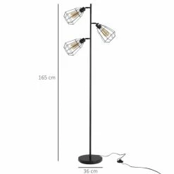 Homcom Lampadaires Lampadaire Design Industriel 3 Ampoules H165 Cm Noir 10 Homcom Lampadaires Lampadaire Design Industriel 3 Ampoules H165 Cm Noir -Luminaires Soldes 2022 lampadaire design industriel 3 ampoules h165 cm noir 2