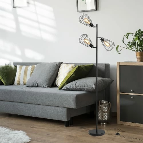 Homcom Lampadaires Lampadaire Design Industriel 3 Ampoules H165 Cm Noir 7 Homcom Lampadaires Lampadaire Design Industriel 3 Ampoules H165 Cm Noir – Image 5