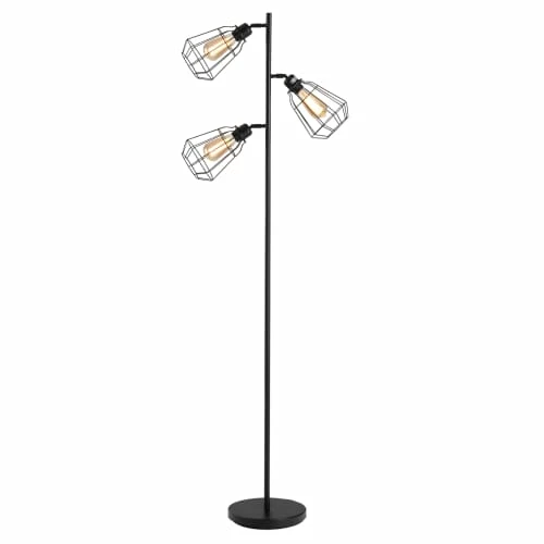 Homcom Lampadaires Lampadaire Design Industriel 3 Ampoules H165 Cm Noir 3 Homcom Lampadaires Lampadaire Design Industriel 3 Ampoules H165 Cm Noir