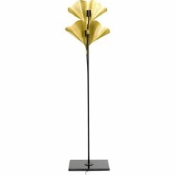 Kare Design Lampadaires Lampadaire En Acier 2 Abat-jours Feuilles Ginkgo Dorées H172 -Luminaires Soldes 2022 lampadaire en acier 2 abat jours feuilles ginkgo dorees h172 4