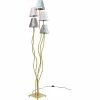 Kare Design Lampadaires Lampadaire En Acier Doré 5 Abat-jours En Velours H163 -Luminaires Soldes 2022 lampadaire en acier dore 5 abat jours en velours h163