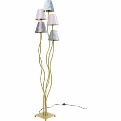 Kare Design Lampadaires Lampadaire En Acier Doré 5 Abat-jours En Velours H163 -Luminaires Soldes 2022 lampadaire en acier dore 5 abat jours en velours h163 5