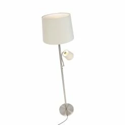 QAZQA Lampadaires Lampadaire En Acier Gris -Luminaires Soldes 2022 lampadaire en acier gris 1