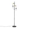 QAZQA Lampadaires Lampadaire En Acier Noir -Luminaires Soldes 2022 lampadaire en acier noir