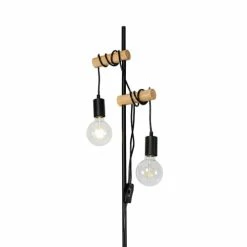 QAZQA Lampadaires Lampadaire En Acier Noir -Luminaires Soldes 2022 lampadaire en acier noir 2