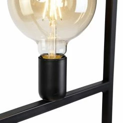 QAZQA Lampadaires Lampadaire En Acier Noir -Luminaires Soldes 2022 lampadaire en acier noir 35
