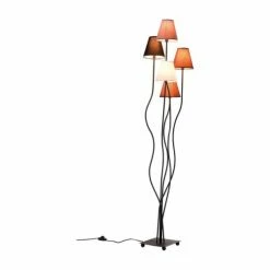 Kare Design Lampadaires Lampadaire En Acier Noir 5 Abat-jours En Coton Marron H163 -Luminaires Soldes 2022 lampadaire en acier noir 5 abat jours en coton marron h163 2