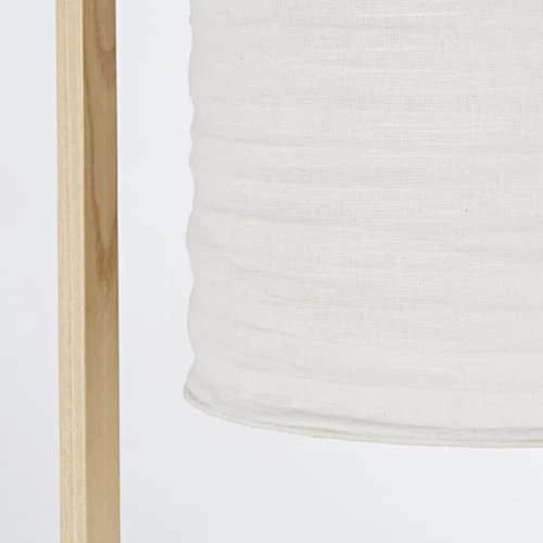 Maisons Du Monde Lampadaires Lampadaire En Bois D'ailante Beige Et Abat-jour En Tissu Blanc H169 4 Maisons Du Monde Lampadaires Lampadaire En Bois D'ailante Beige Et Abat-jour En Tissu Blanc H169 – Image 2