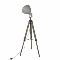 QAZQA Lampadaires Lampadaire En Bois Marron -Luminaires Soldes 2022 lampadaire en bois marron 5