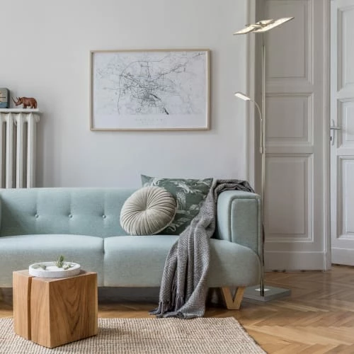 Brilliant Lampadaires Lampadaire En Métal Argenté 4 Brilliant Lampadaires Lampadaire En Métal Argenté – Image 2