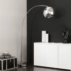 Maisons Du Monde Lampadaires Lampadaire En Métal Chromé H 200 Cm -Luminaires Soldes 2022 lampadaire en metal chrome h 200 cm 1000 16 39 130542 5