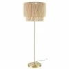 Maisons Du Monde Lampadaires Lampadaire En Métal Doré Abat-jour En Fibre Végétale H152