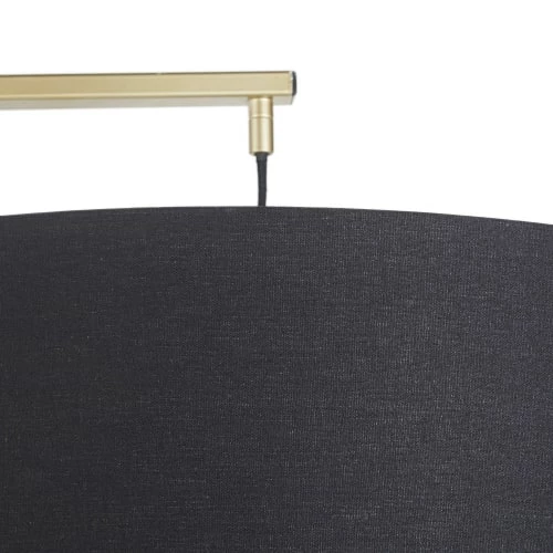 Maisons Du Monde Lampadaires Lampadaire En Métal Doré Et Abat-jour En Coton Noir H181 4 Maisons Du Monde Lampadaires Lampadaire En Métal Doré Et Abat-jour En Coton Noir H181 – Image 2