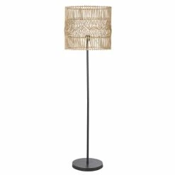 Maisons Du Monde Lampadaires Lampadaire En Métal Et Abat-jour En Rotin Beige H154