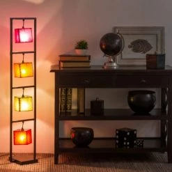 Nouvelles versions -Luminaires Soldes 2022 lampadaire en metal et cuir de chevre multicolore h 125 cm 1000 6 35 130702 4