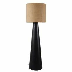 Maisons Du Monde Lampadaires Lampadaire En Métal Noir Et Abat-jour En Jute H149