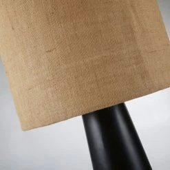 Nouvelles versions -Luminaires Soldes 2022 lampadaire en metal noir et abat jour en jute h149 1000 9 18 210758 2