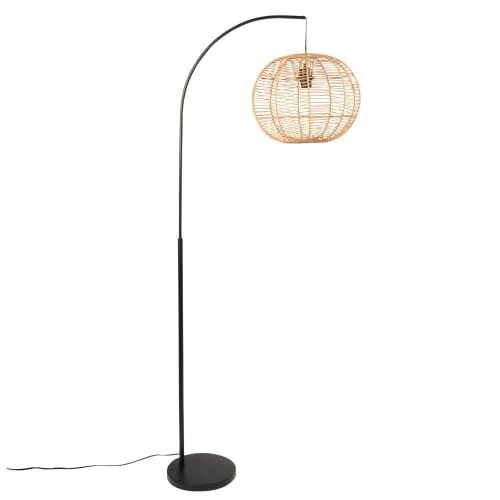 Maisons Du Monde Lampadaires Lampadaire En Métal Noir Et Coton Beige H166 3 Maisons Du Monde Lampadaires Lampadaire En Métal Noir Et Coton Beige H166