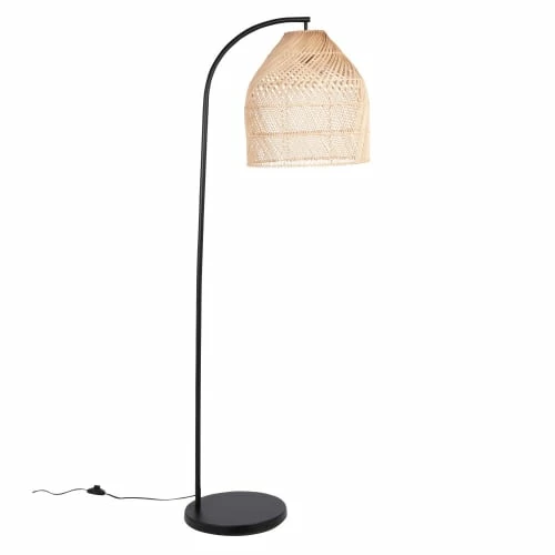 Maisons Du Monde Lampadaires Lampadaire En Métal Noir Et Rotin H170 3 Maisons Du Monde Lampadaires Lampadaire En Métal Noir Et Rotin H170