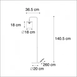 QAZQA Lampadaires Lampadaire En Tissu Noir -Luminaires Soldes 2022 lampadaire en tissu noir 1