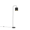 QAZQA Lampadaires Lampadaire En Tissu Noir -Luminaires Soldes 2022 lampadaire en tissu noir