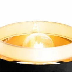 QAZQA Lampadaires Lampadaire En Tissu Noir -Luminaires Soldes 2022 lampadaire en tissu noir 6