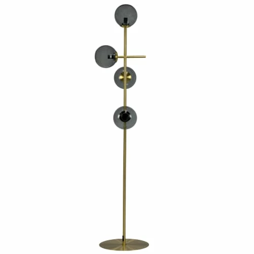 Dyberg Larsen Lampadaires Lampadaire En Verre Fumé Et Laiton, H 160 Cm D 34 Cm 3 Dyberg Larsen Lampadaires Lampadaire En Verre Fumé Et Laiton, H 160 Cm D 34 Cm