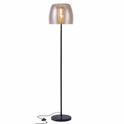 Rendez Vous Déco Lampadaires Lampadaire En Verre Fumé, Marbre Et Métal Noir -Luminaires Soldes 2022 lampadaire en verre fume marbre et metal noir 2