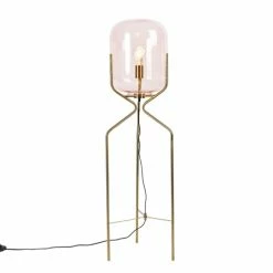 QAZQA Lampadaires Lampadaire En Verre Rose