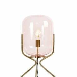QAZQA Lampadaires Lampadaire En Verre Rose -Luminaires Soldes 2022 lampadaire en verre rose 3