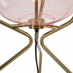 QAZQA Lampadaires Lampadaire En Verre Rose -Luminaires Soldes 2022 lampadaire en verre rose 4