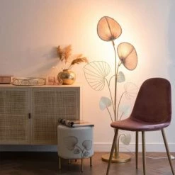 Maisons Du Monde Lampadaires Lampadaire Ginkgo En Métal Doré Et Bambou H145 -Luminaires Soldes 2022 lampadaire ginkgo en metal dore et bambou h145 1000 5 16 204770 2
