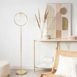 Maisons Du Monde Lampadaires Lampadaire Globe En Verre Et Métal Doré -Luminaires Soldes 2022 lampadaire globe en verre et metal dore 1000 11 25 211134 4