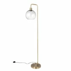 Maisons Du Monde Lampadaires Lampadaire Globe En Verre Et Métal Doré H155