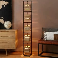 Maisons Du Monde Lampadaires Lampadaire Indus En Métal Noir Et Manguier H153 -Luminaires Soldes 2022 lampadaire indus en metal noir et manguier h153 1000 14 9 177375 8