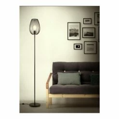 Lampea Lampadaires Lampadaire Industriel En Métal Noir 160 Cm -Luminaires Soldes 2022 lampadaire industriel en metal noir 160 cm 5