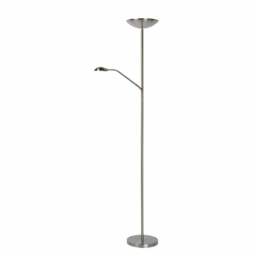 Lucide Lampadaires Lampadaire LED Avec Liseuse Métal Argent H180cm 3 Lucide Lampadaires Lampadaire LED Avec Liseuse Métal Argent H180cm