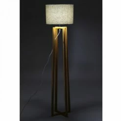 Wadiga Lampadaires Lampadaire Pied En Bois Et Abat-jour Gris -Luminaires Soldes 2022 lampadaire pied en bois et abat jour gris 4