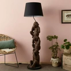 Maisons Du Monde Lampadaires Lampadaire Singe Et Abat-jour Noir H156 -Luminaires Soldes 2022 lampadaire singe et abat jour noir h156 1000 15 27 177393 6