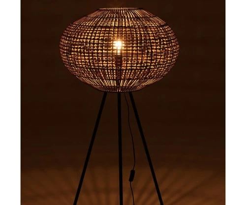 Meubles & Design Lampadaires Lampadaire Tendance En Rotin Et Métal 4 Meubles & Design Lampadaires Lampadaire Tendance En Rotin Et Métal – Image 2